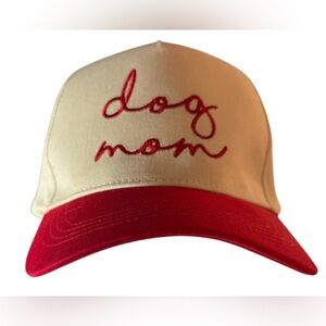 Women’s DOG MOM baseball cap| David and Young hat| Red and Cream SNAP BACK